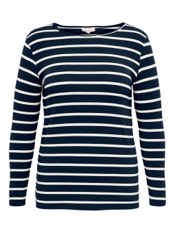 Only Carmakoma ELKE - Marine blå og hvid stribet jersey bluse