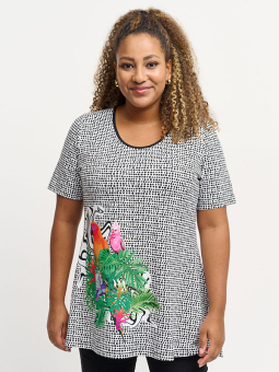 YADE - Grøn bluse med smukt blomster print