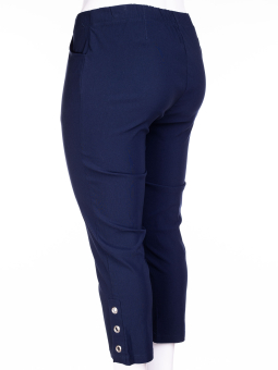 Annika - Mørkeblå 3/4 leggings med rillet struktur