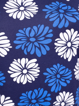 Pont Neuf Marine blå Poulina kjole med blå og hvide blomster 
