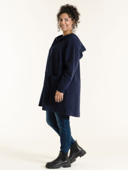 Studio HYBEN - Marineblå strik cardigan med hætte