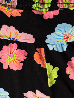 Studio GUDRUN - Løse 7/8 bukser i sort viskose jersey med blomster print