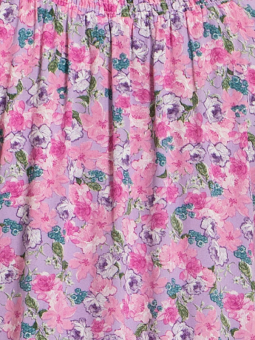 Studio YELVA - Pink viskose kjole med lommer og flæsekant 
