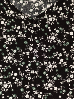 Studio VIOLA - Lang sort viskose kjole med asymmetrisk flæsekant