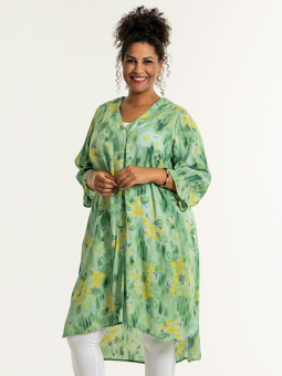 Studio ELMA - Grøn viskose tunika med blomster print
