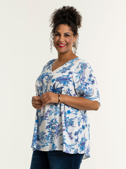 Studio MARNA - Hvid bluse med blomsterprint