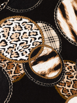 Studio Rikke - Sort bluse med dyreprint