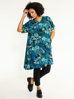 Studio BIRGITTE - Blå kjole med palme print