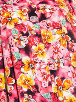 Studio ELMA - Pink blomster kjole i viskose og bomuld