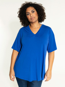 Studio LYKKE - Blå T-shirt med V-hals