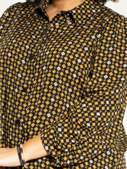 Studio Lee - Skjortekjole med gult grafisk print
