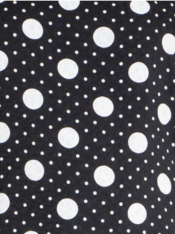 Studio JEANNE - Sort jerseykjole med prikket chiffon sjal