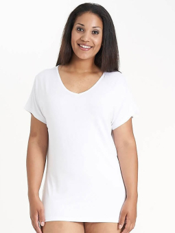 Sandgaard (fra Studio) AMSTERDAM - Hvid basis t-shirt i viskose jersey