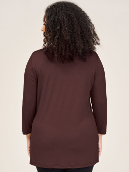 Sandgaard AMSTERDAM - Brun basis jersey bluse med 3/4-ærmer