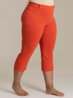 Sandgaard (fra Studio) COPENHAGEN - Orange basis bengalin 7/8 bukser med lige ben og stræk