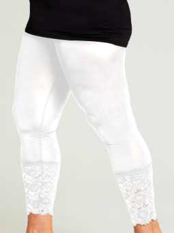 Sandgaard LUXEMBOURG - Hvide leggings med blonde kant