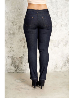 Studio Carmen - Mørkeblå denim jeans med kort benlængde