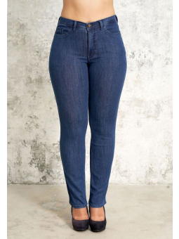 Ashley - Blå denim jeans med kort benlængde