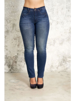 Carmen - Mørkeblå denim jeans med lang benlængde