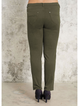 Studio Ashley - Army grønne twill bukser med lang benlængde