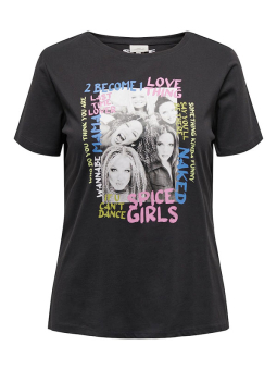 Only Carmakoma SPICE - Sort t-shirt med Spice Girls