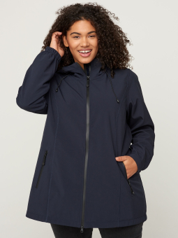 Zizzi Mørkeblå softshell jakke i kort model