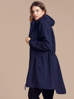 Mørkeblå softshell jakke i kort model