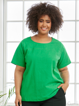 AMIN - Sort bluse i 100% bomuld