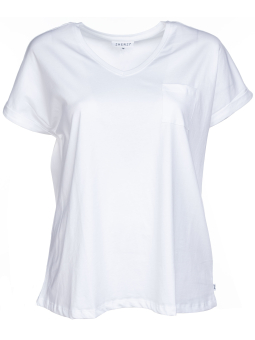Zhenzi Hvid bomuld T-shirt med lomme