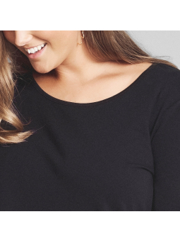 Zizzi Sort basis t-shirt i bomuld