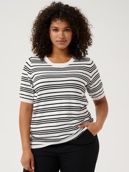Kaffe Curve Kcbamma T-Shirt Donna Con Mezza Manica, Colore Unico - 2