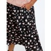 KCtelana - Sød sort viskose nederdel med fine rosa blomster fra Kaffe Curve