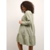 KCnana - Bomulds kjole i fin støvet grøn fra Kaffe Curve