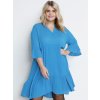 KCmariana Ami - Flot blå kjole i bæredygtig crepet viskose fra Kaffe Curve