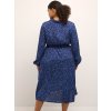 MIRANA - Sort viskose skjorte kjole med blåt mønster fra Kaffe Curve