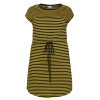 Sort kjole med gule striber og bindebånd fra Only Carmakoma