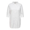 Lang hvid skjorte i lækker bomuld med et godt stræk  fra Only Carmakoma