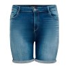 Carlaola - Blå strækbar denim shorts fra Only Carmakoma