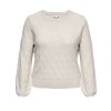 Råhvid strik sweater med fine sølv detaljer fra Only Carmakoma