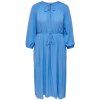 Carmiranda - Blå kjole i lækker crepet viskose fra Only Carmakoma