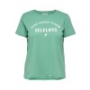 Grøn bomulds t-shirt med statement fra Only Carmakoma