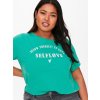 Grøn bomulds t-shirt med statement fra Only Carmakoma