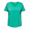 Carbasic - Grøn bomulds t-shirt med v-hals fra Only Carmakoma