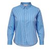 Carfoxa - Blå og hvid stribet bomulds skjorte fra Only Carmakoma
