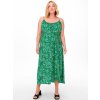 Carstellon - Grøn strop kjole i lækker viskose med flot print fra Only Carmakoma