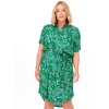 Carstellon - Grøn skjorte kjole i lækker viskose med flot print fra Only Carmakoma