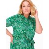 Carstellon - Grøn skjorte kjole i lækker viskose med flot print fra Only Carmakoma