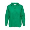 Car KIANA - Flot grøn skjorte med V-hals i 100% bomuld  fra Only Carmakoma