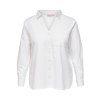 Car KIANA - Hvid bomulds skjorte med V-hals  fra Only Carmakoma