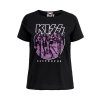 Car KISS - Sort bomulds T-shirt med cool Kiss logo fra Only Carmakoma